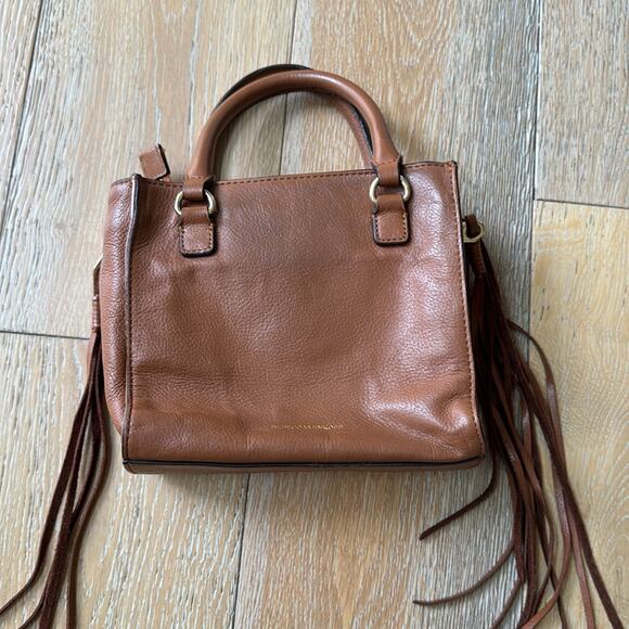 Rebecca Minkoff Brown Leather Mini Bag with Fringe Y2K - Picture 2 of 9